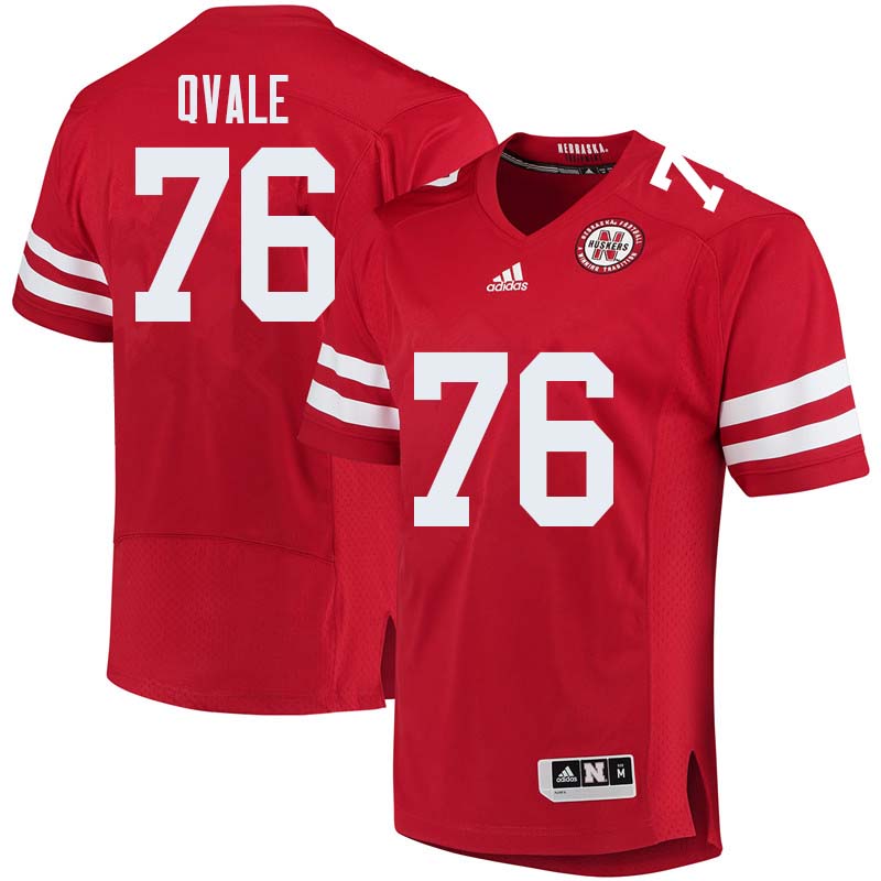 Men #76 Brent Qvale Nebraska Cornhuskers College Football Jerseys Sale-Red